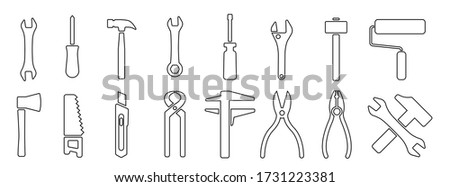 Working tools or instrument icon set