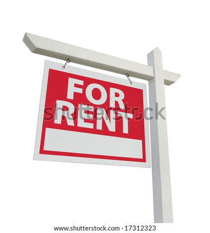 For Rent Real Estate Sign Isolated on a White Background.