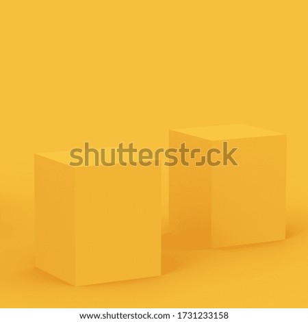 3d yellow stage podium scene minimal studio background. Abstract 3d geometric shape object illustration render. Display for summer holiday product.