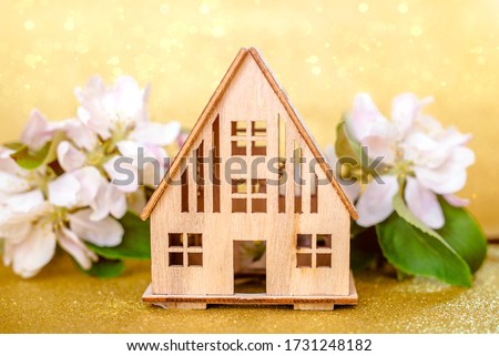 Symbol of home on a Golden background