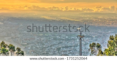 Bogota cityscape from Montserrate, Colombia, HDR Image