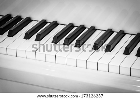 Piano Keyboard , Black and white style picture
