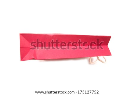 Red shopping bag on white background