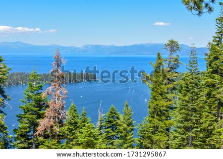 Viewpoint overlooking a Lake Tahoe, California, USA