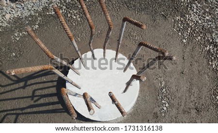 Pile foundation after completed.Before pile cap pile heads. Royalty-Free Stock Photo #1731316138