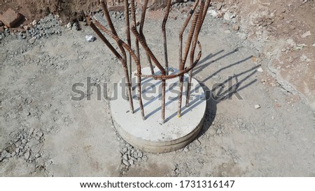Pile foundation after completed.Before pile cap pile heads. Royalty-Free Stock Photo #1731316147