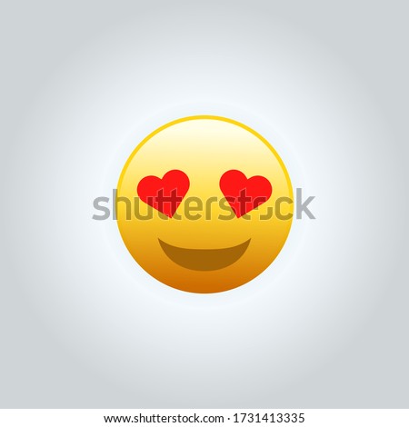 Smiling face with heart eyes emoji. Social media emoticon symbol modern, simple, vector, icon for website design, mobile app, ui. Vector Illustration
