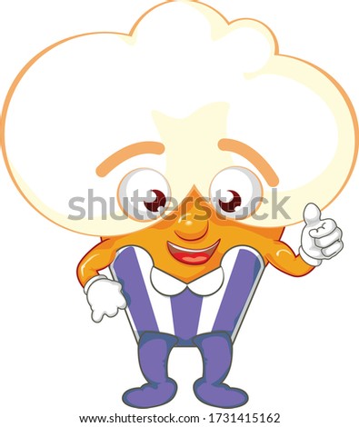 vector mascot cartoon illustration of a cute popcorn ready to dance