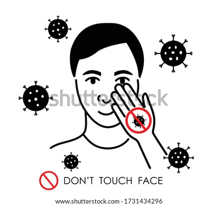 Do not touch face icon COVID-19 prevention advice.