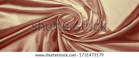 Abstract bronze brown chocolate silk fabric horizontal background. 