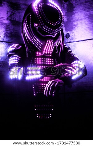 LED costume, DJ, neon show