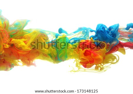Colorful ink in water abstract Royalty-Free Stock Photo #173148125