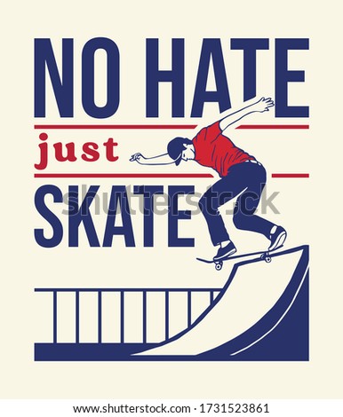 Illustration of Skateboarder with quotes