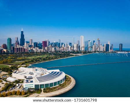 Aerial photography of Chicago, IL, USA.