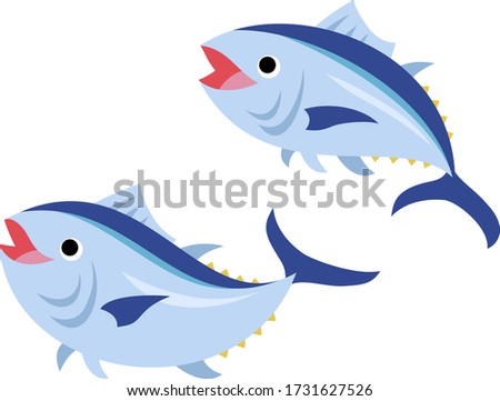Illustration of a pair of smiling tuna