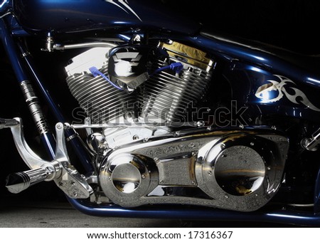 Custom Motorcycle at Night