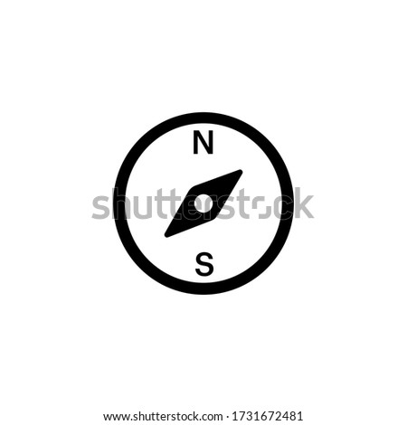 Vector compass rose with North, South, East and West indicated
