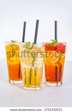 Cool summer beverage on a white background