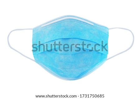Fight coronavirus Covid-19. Medical use surgical face mask for protect against virus and bacteria. 3 layer protective surgical mask isolated - image