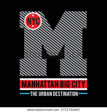 manhattan big city typography, vector illustration