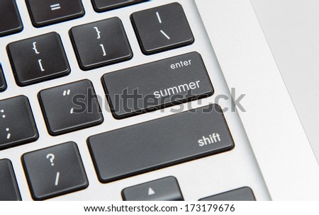 Computer keyboard wit " Summer " button
