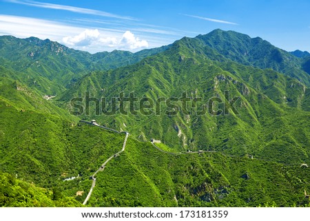The beautiful view of the Great Wall of China