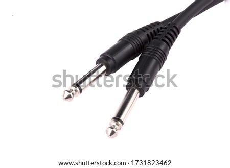 6.3 mm jack cable isolated on white background