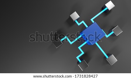 Network connections background - 3D rendering illustration