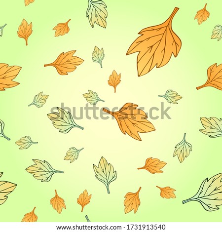 Seamless pattern with colorful decorative autumn leaves.Vector illustration for badge, logo, sticker, print.