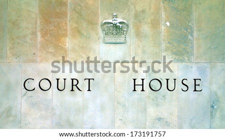 Toronto Court House sign carved in the exterior wall