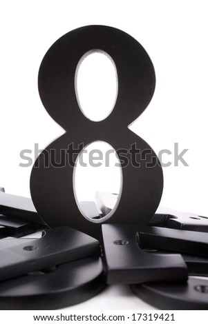 number 8 with white background, concept of teamwork