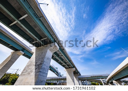 Blue sky and highway viaduct