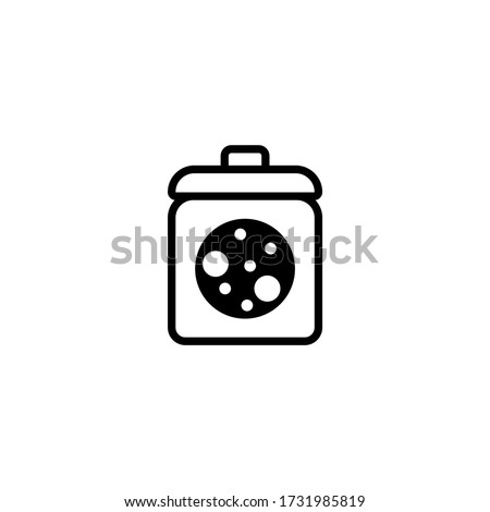 Cookies jar vector icon in black solid flat design icon isolated on white background
