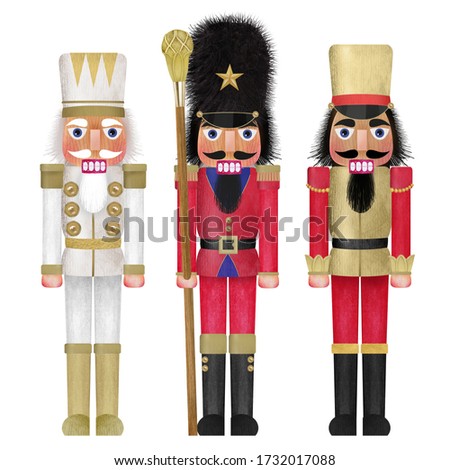 Nutcracker Princes dressed in red and gold