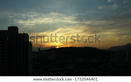 building silhouette and sunset picture