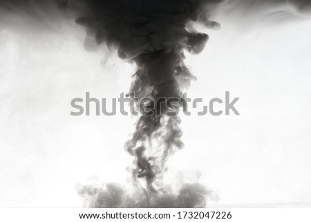 black smoke under water in white background