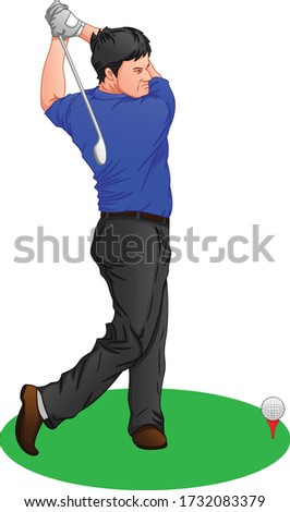 golf player on a white background