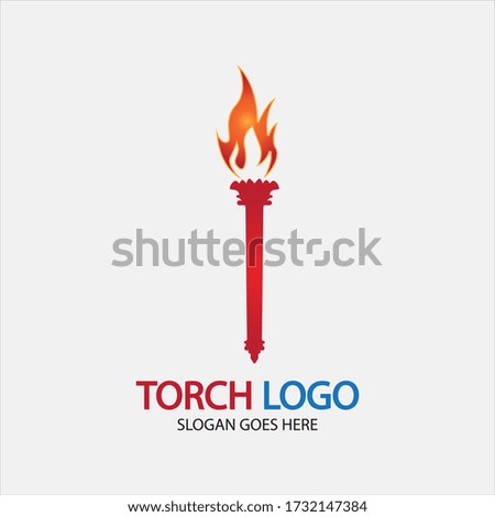 Torch vector icon illustration design template