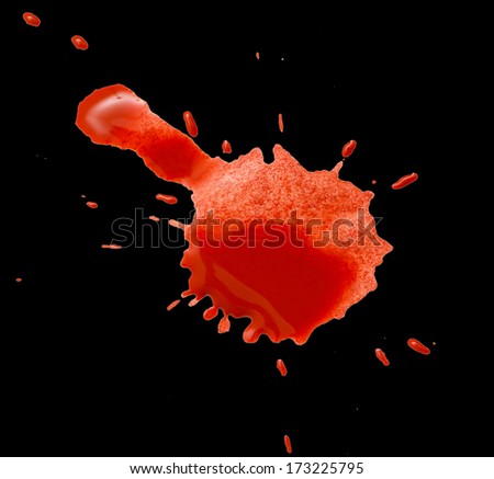 abstract blotch red drops on a black background