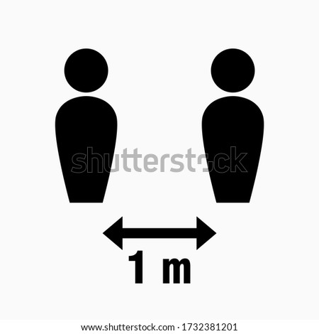 Social Distancing Keep Your Distance 1 m or 1 Meter Icon. Vector Image. Royalty-Free Stock Photo #1732381201