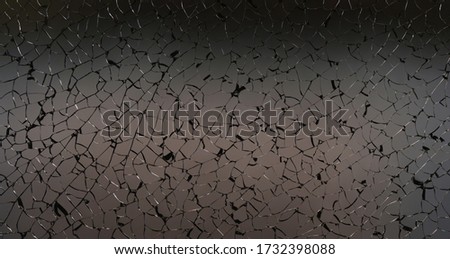 cracked glass on gradient background