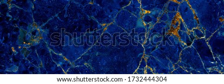 Blue marble texture background with high resolution, Italian marble slab with golden veins, Closeup surface grunge stone texture, Polished natural granite marbel for ceramic digital wall tiles. Royalty-Free Stock Photo #1732444304