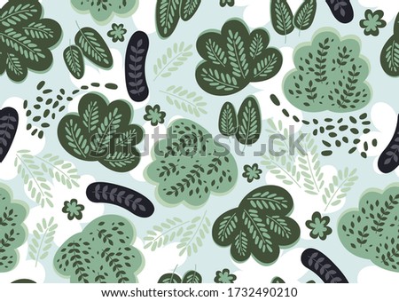 Floral seamless pattern, pastel color vector illustration.