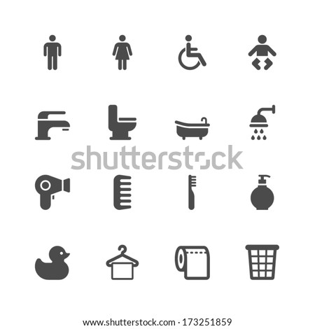 Bathroom icons Royalty-Free Stock Photo #173251859