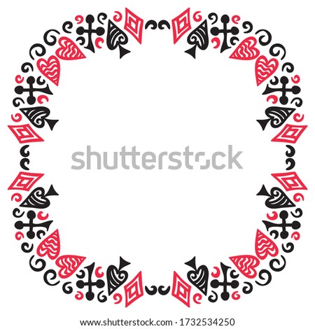Decorative pattern cards frame. Vector illustration