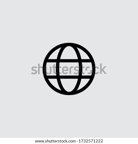 Simple line globe icon. vector eps 10.