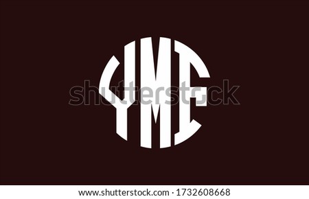 YMF Circle Emblem Abstract Monogram Letter Mark Vector Logo Template