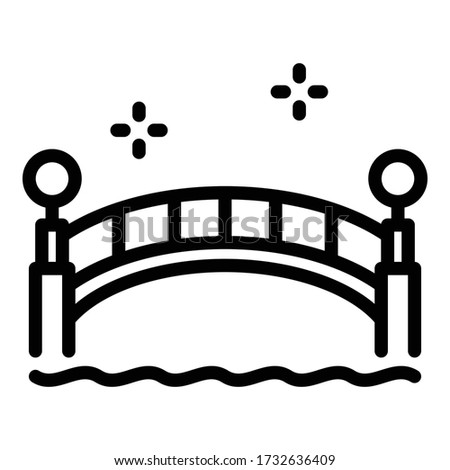 Farm wood bridge icon. Outline farm wood bridge vector icon for web design isolated on white background