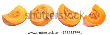 Set of pumpkins isolated on white background