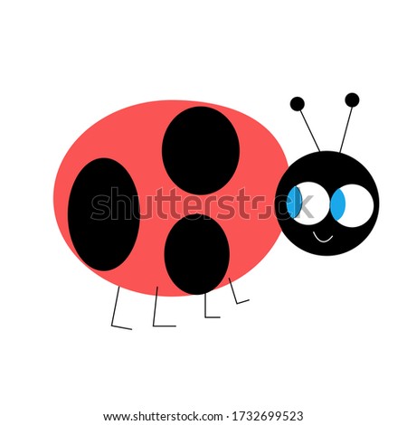 
vector illustration isolated on white background cartoon ladybug